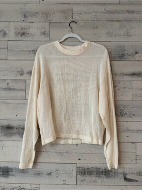 Zara Cream Lightweight Mesh Top